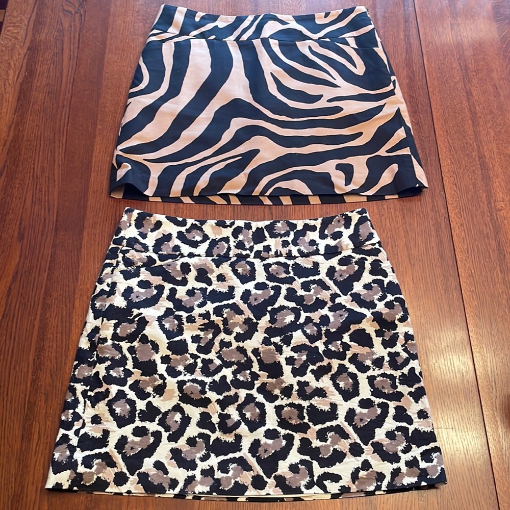 Loft animal print mini skirts